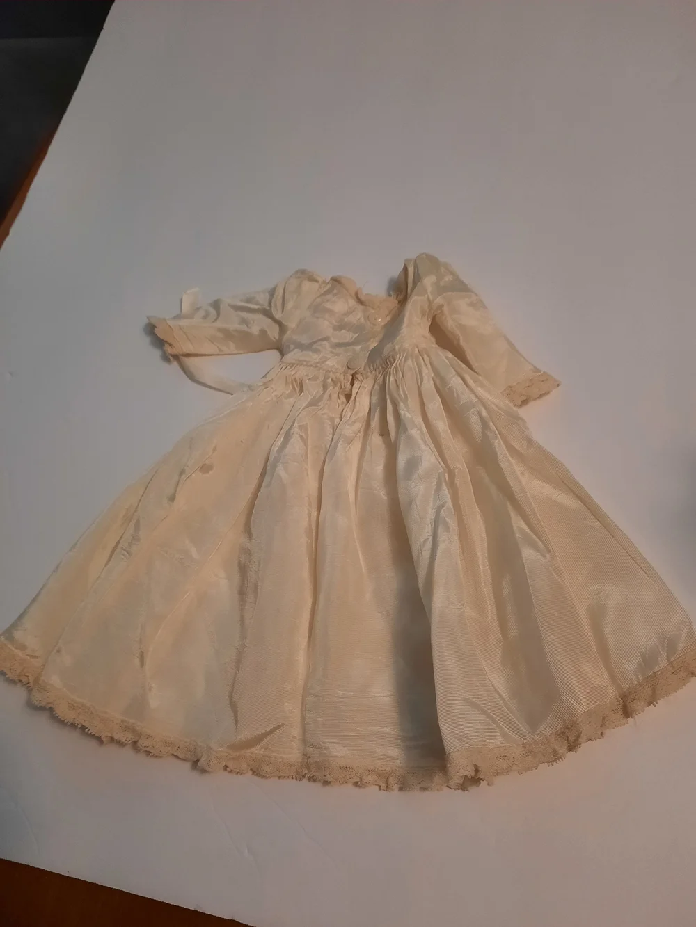 Vintage Ivory Doll Dress with Full Skirt